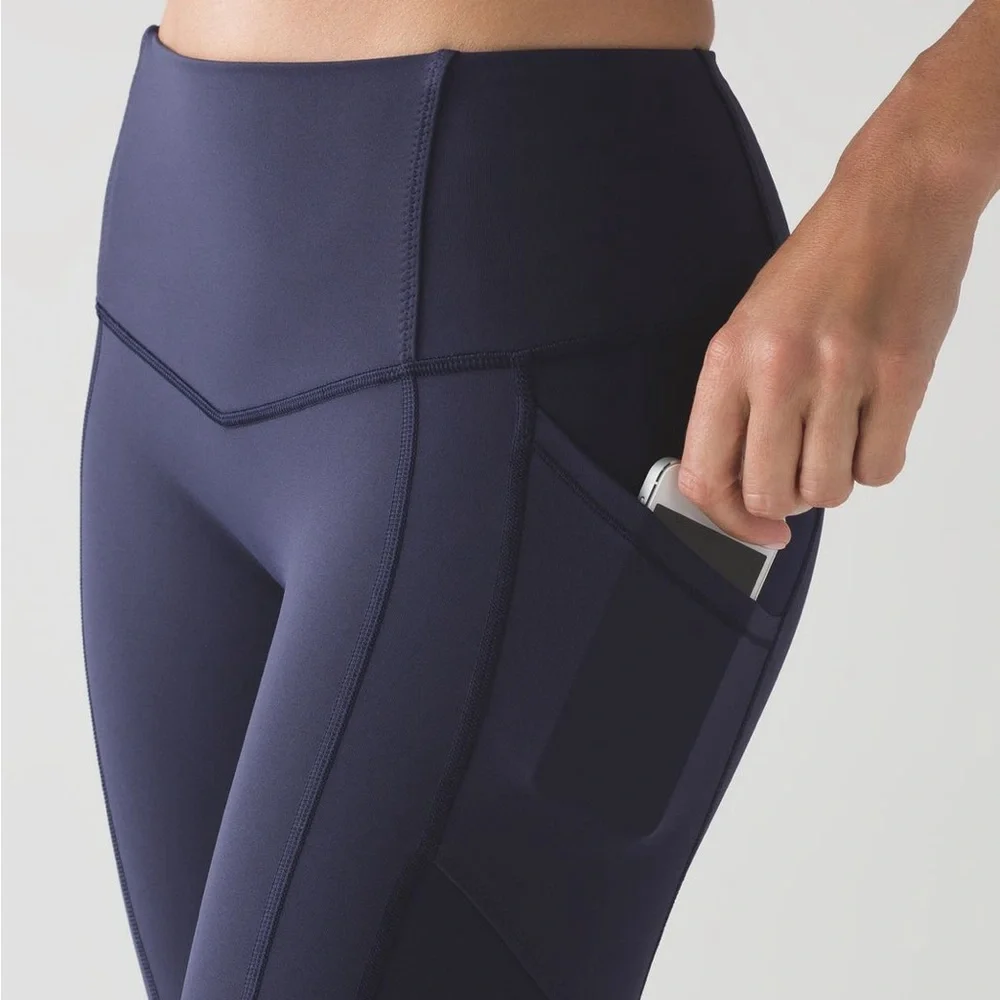 LIKE NEW -Lululemon All The Right Places Crop II Deep Indigo - Picture 3 of 15